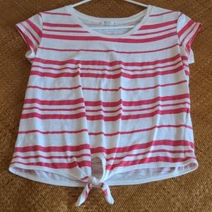 NET Striped Tie-Front Tee